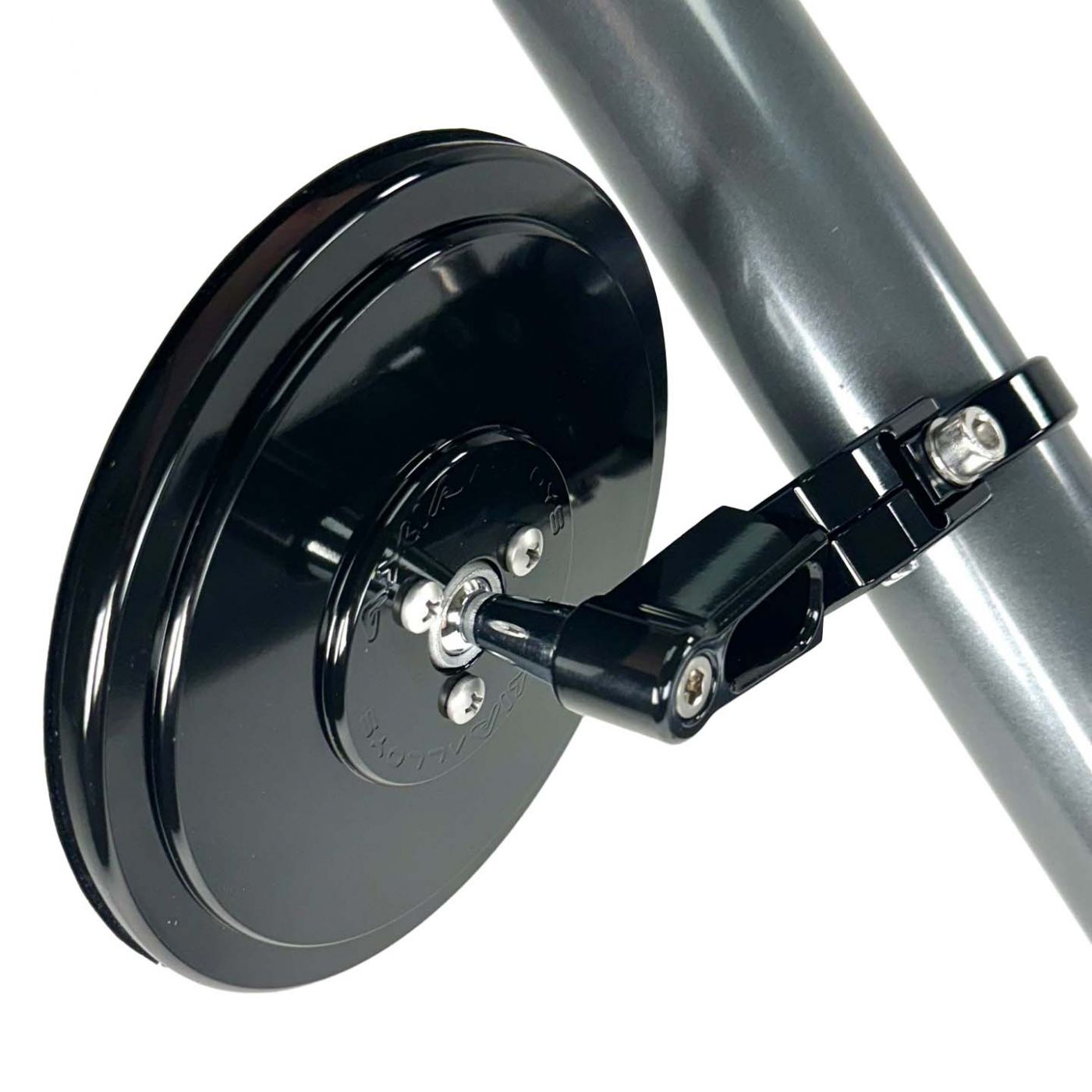 5-inch Round Convex Side Mirror - Black, Roll Bar Mount